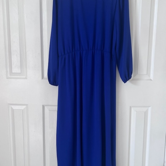 NWOT Connected Apparel Royal Blue Long Sleeve Maxi Dress 14W - Picture 5 of 6
